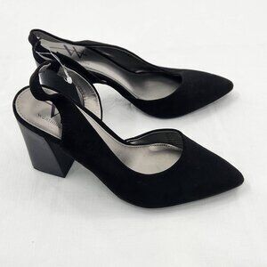 Worthington Womens Size 5 Black High Heel Suede Closed Point Toe Sexy Work Shoes